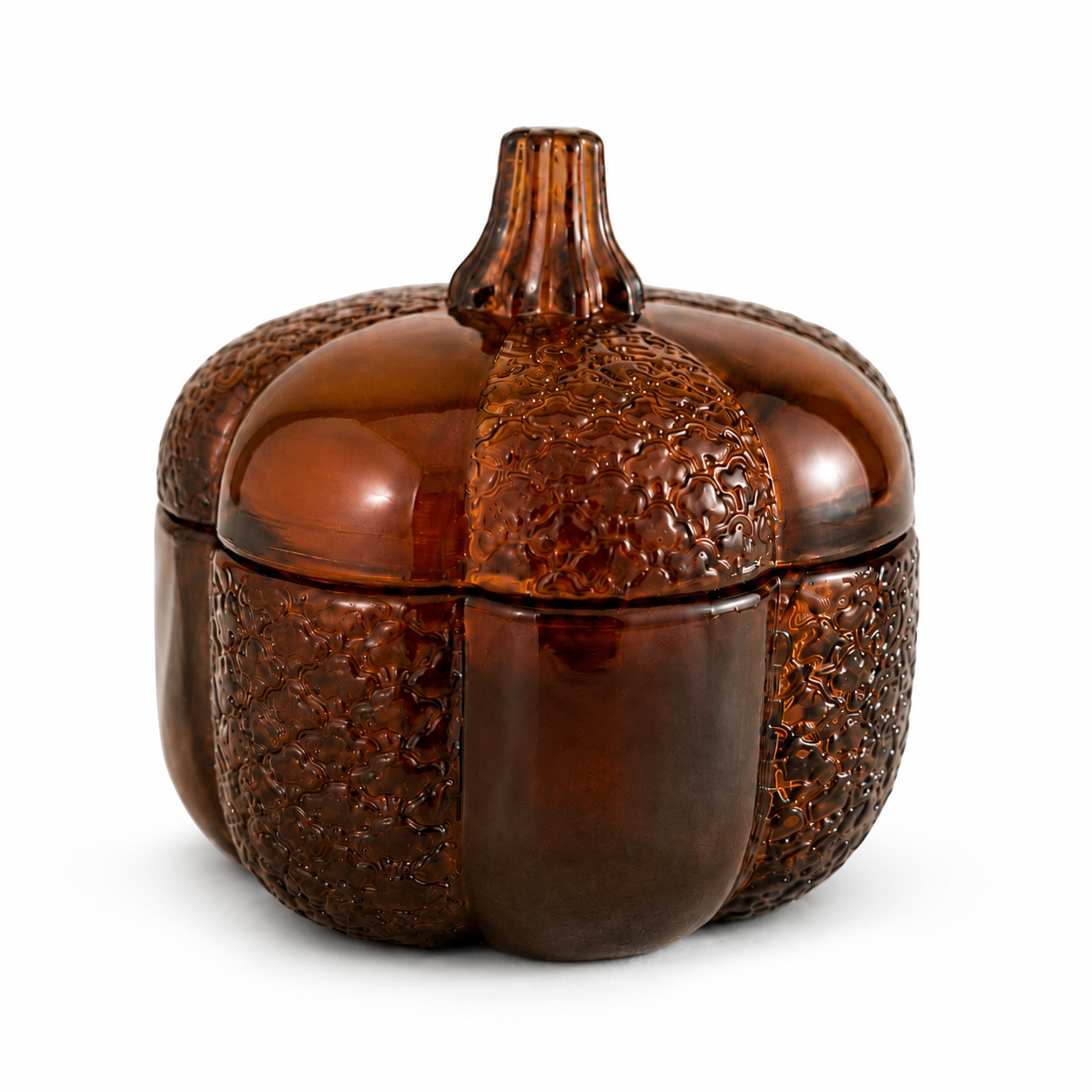 Amber Glass Pumpkin Candle