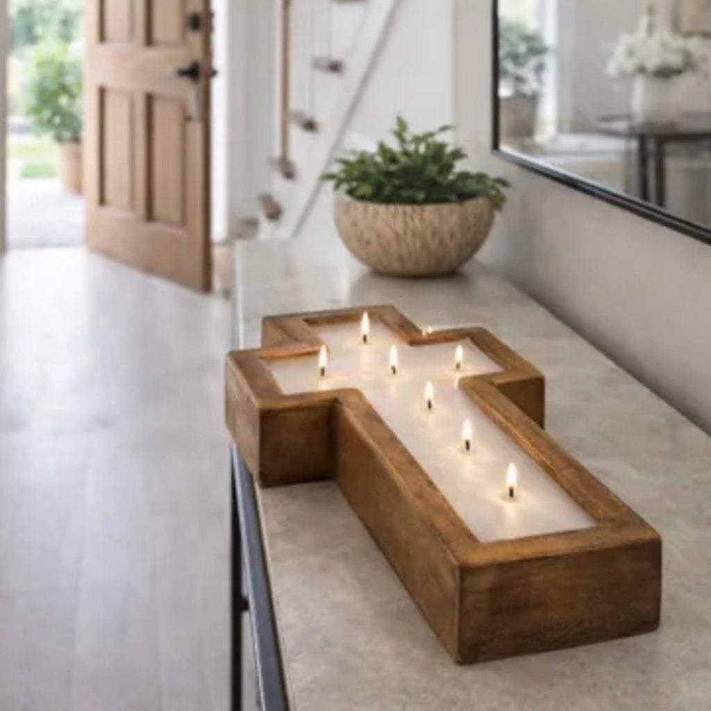 Wooden Cross Dough Bowl