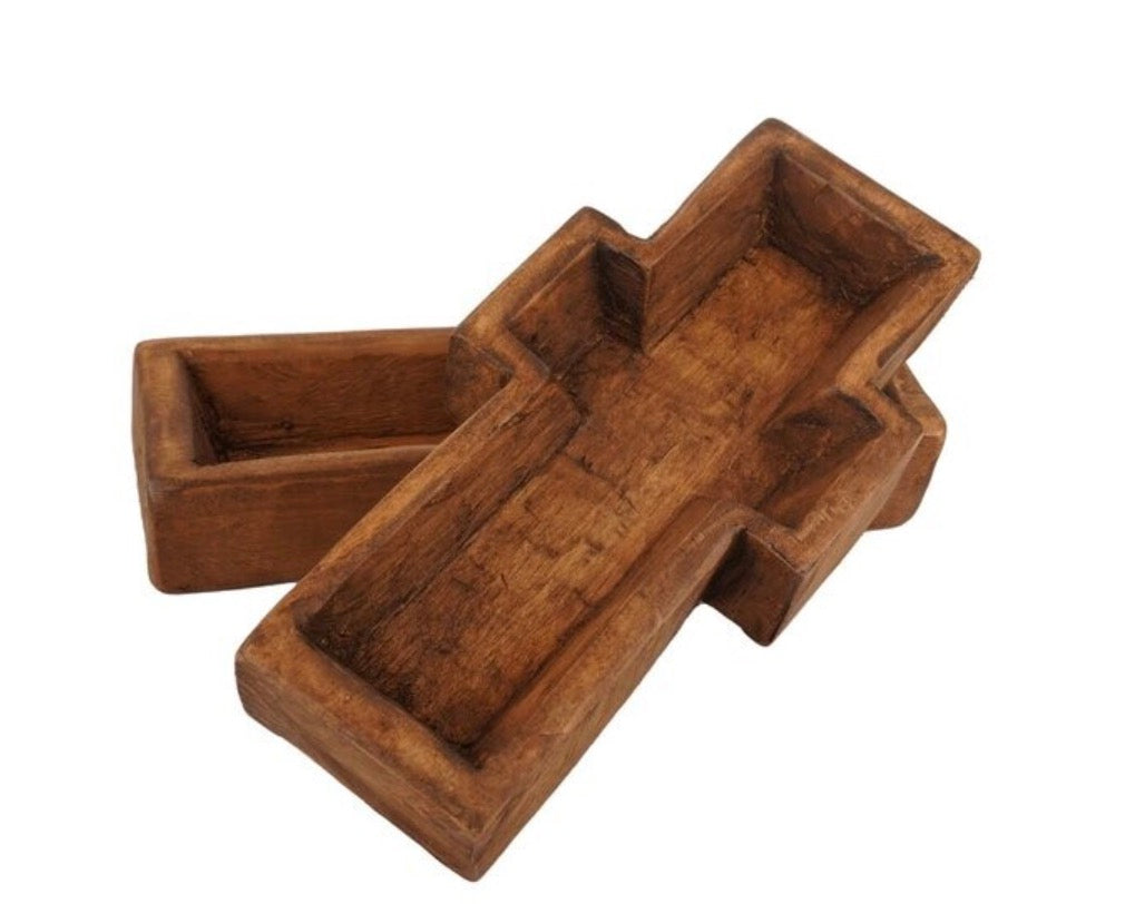 Wooden Cross Dough Bowl