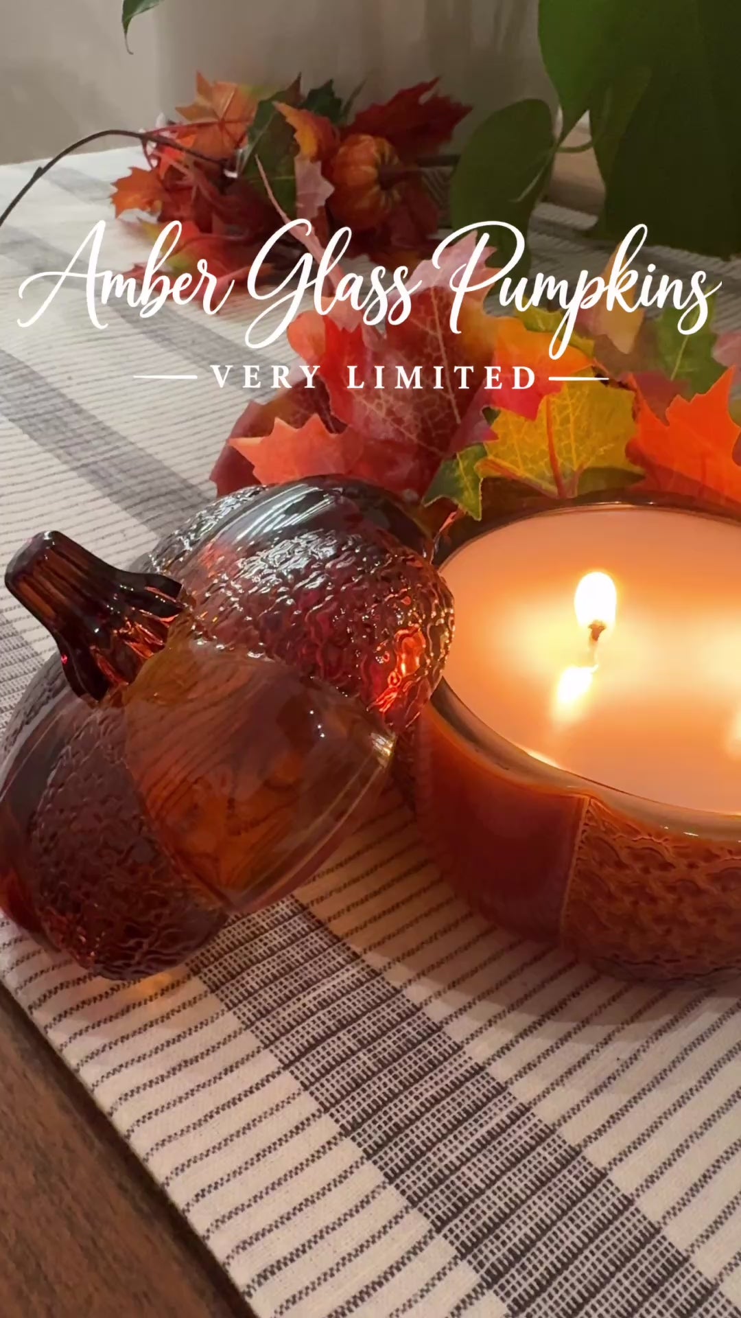 Amber Glass Pumpkin Candle